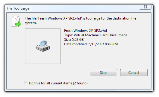 file too large for destination file system usb flash drive mac